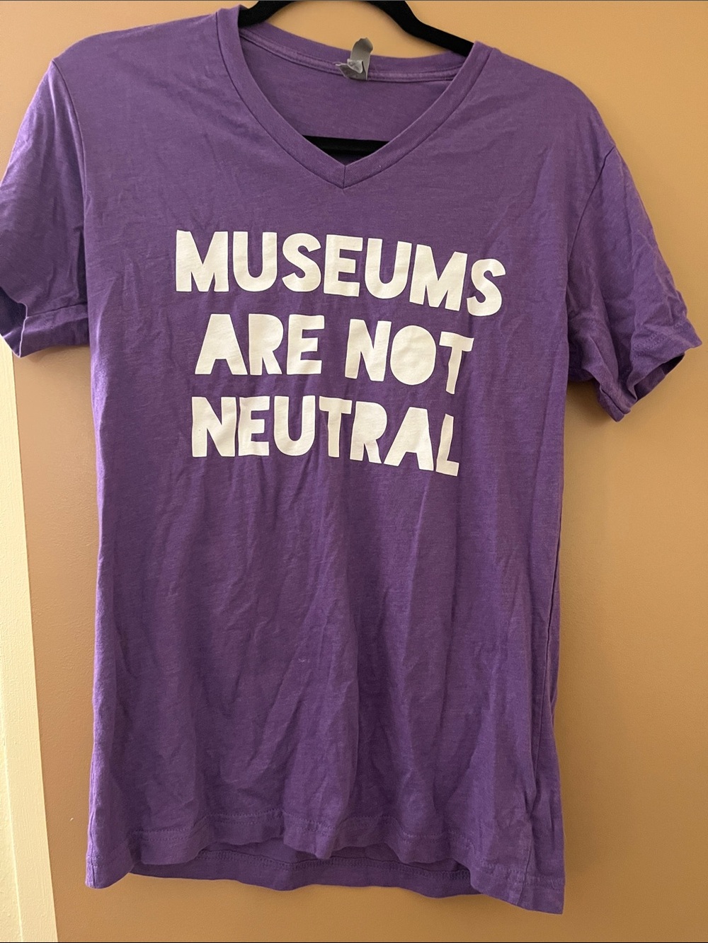 Museums are Not Neutral Purple V Neck T Shirt
